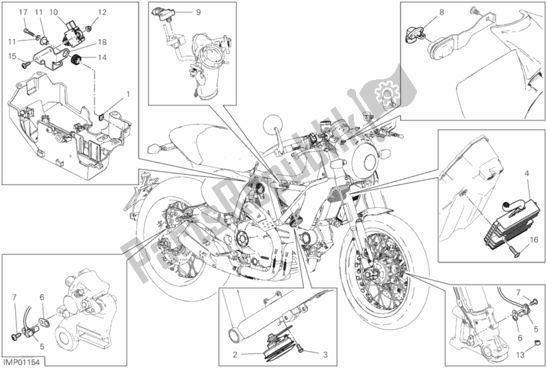 Toutes les pièces pour le 13d - Appareils électriques du Ducati Scrambler Cafe Racer USA 803 2019